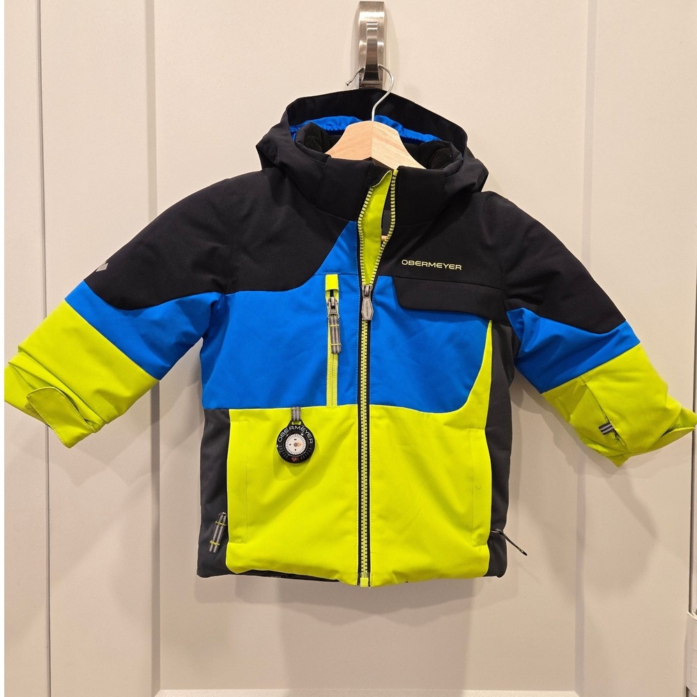 Obermeyer Kids I-Grow Ski Jacket Blue Yellow‎ Black Winter Parka Size 2